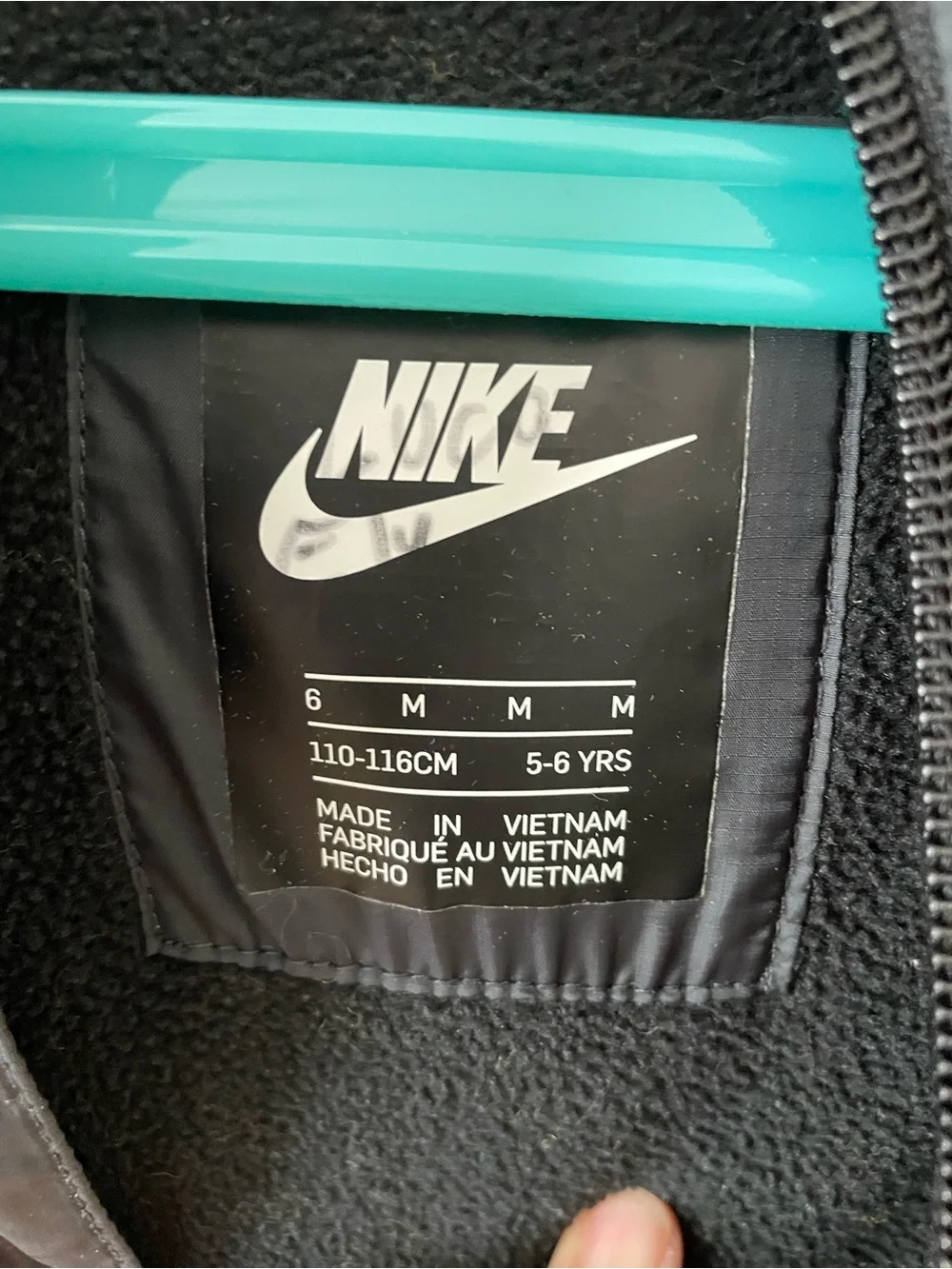 Nike Kids Black Raincoat with White Logo